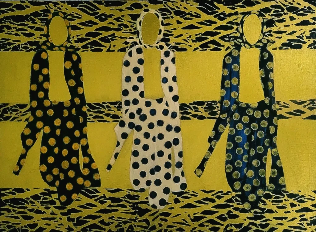 Femmes en noir et or