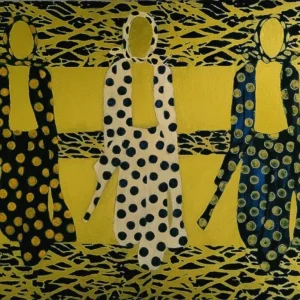 Femmes en noir et or