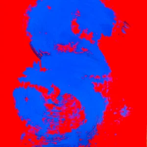 Graphisme en rouge et bleu