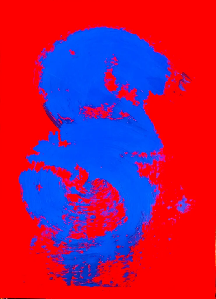Graphisme en rouge et bleu